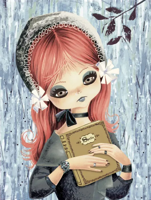 Framed Print : Big-eyed goth girl Framed Print : Big-eyed goth girl