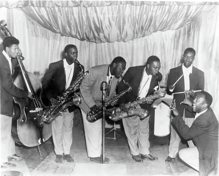 Framed Print : Big Jay McNeely Band Performing at the Last Word on Central Framed Print : Big Jay McNeely Band Performing at the Last Word on Central
