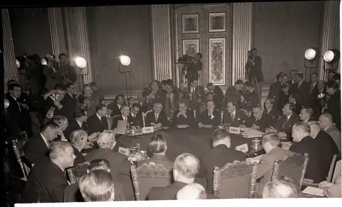 Framed Print : Big Four Leaders at Peace Meeting Framed Print : Big Four Leaders at Peace Meeting