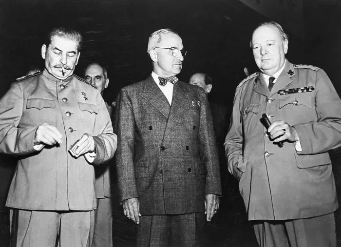 Framed Print : Big Three Leaders Standing Together