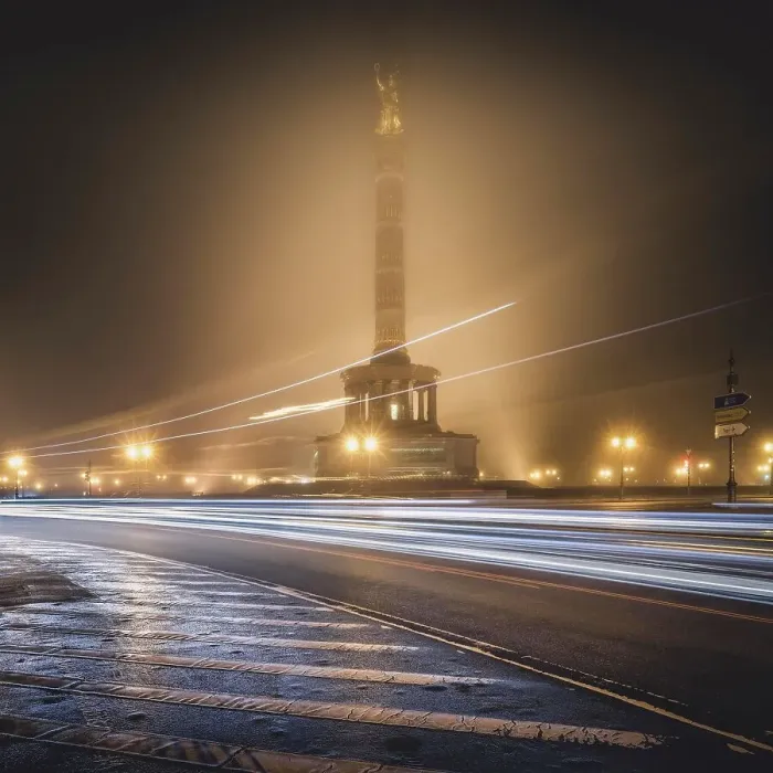Framed Print : Big star and Victory Column in the fog, Berlin, Germany Framed Print : Big star and Victory Column in the fog, Berlin, Germany