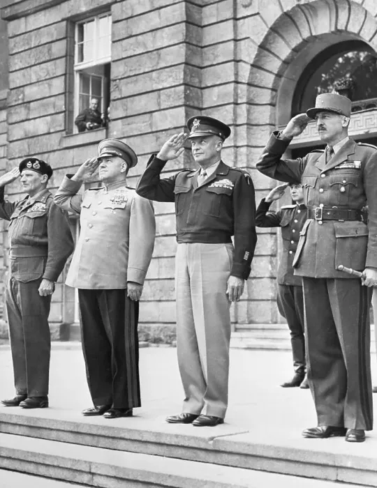 Framed Print : The Big Four Of WW II Give Salute