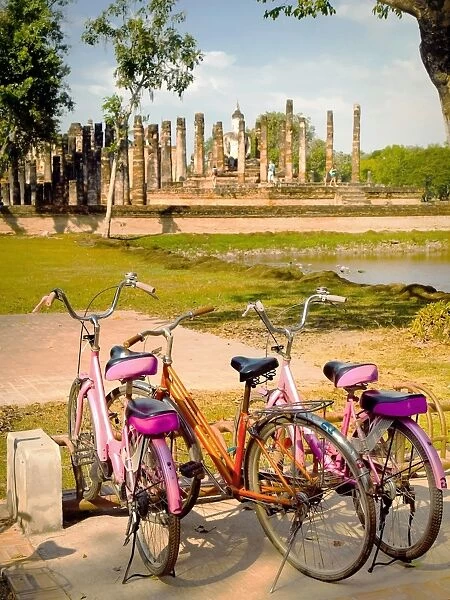 Three bikes in Wahathat Temple