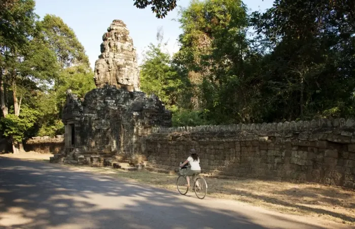 Framed Print : Biking around the Angkor Wat temple in Siem Reap Framed Print : Biking around the Angkor Wat temple in Siem Reap
