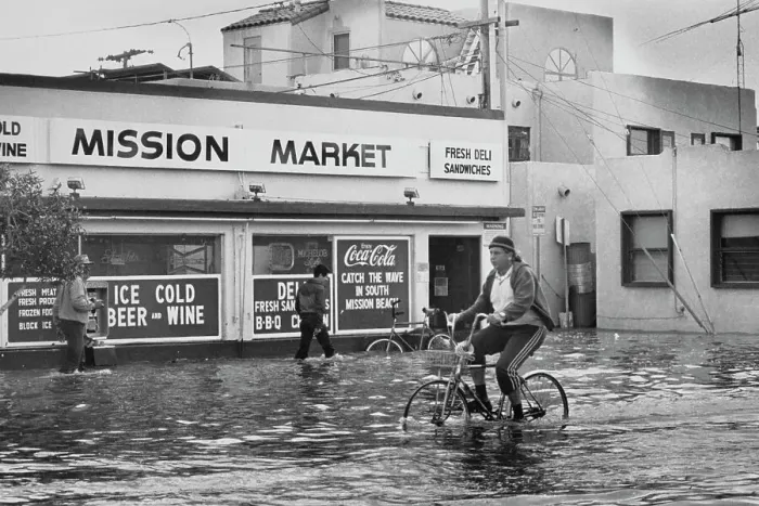 Framed Print : Biking Through Flood Waters Framed Print : Biking Through Flood Waters