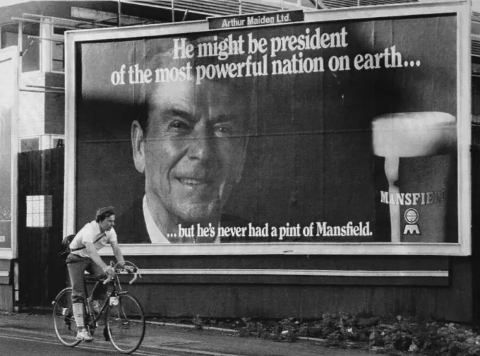 Framed Print : Billboard. (Original Caption). Derby, England Framed Print : Billboard. (Original Caption). Derby, England