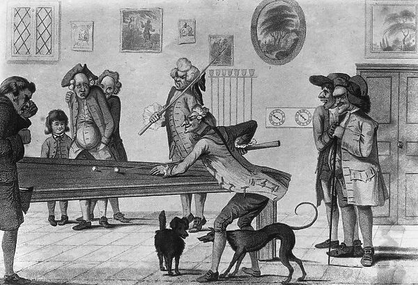 Billiards. 1781: A tense game of billiards