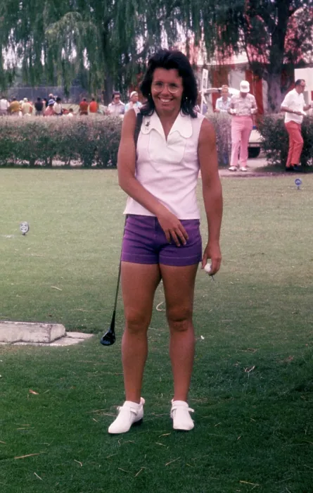 Framed Print : Billie Jean King Golfing Framed Print : Billie Jean King Golfing