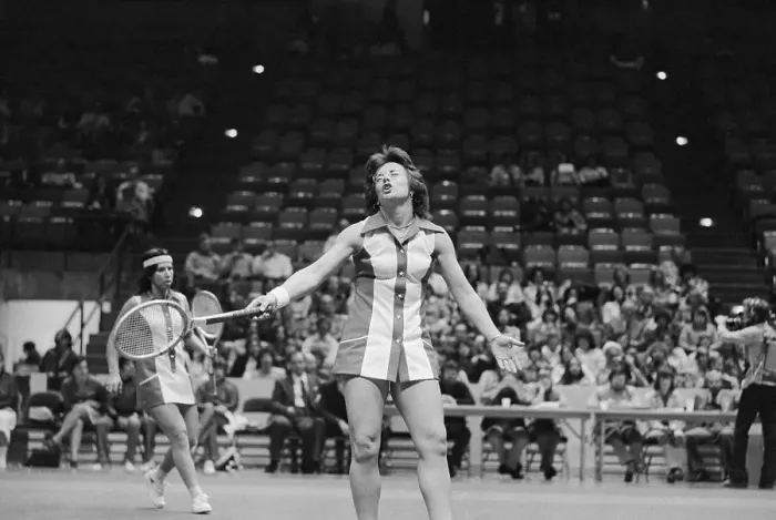 Framed Print : Billie Jean King and Peers in Duo Tennis Tournament Framed Print : Billie Jean King and Peers in Duo Tennis Tournament