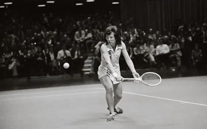 Framed Print : Billie Jean King Performing Backhand Play in Tennis Match Framed Print : Billie Jean King Performing Backhand Play in Tennis Match