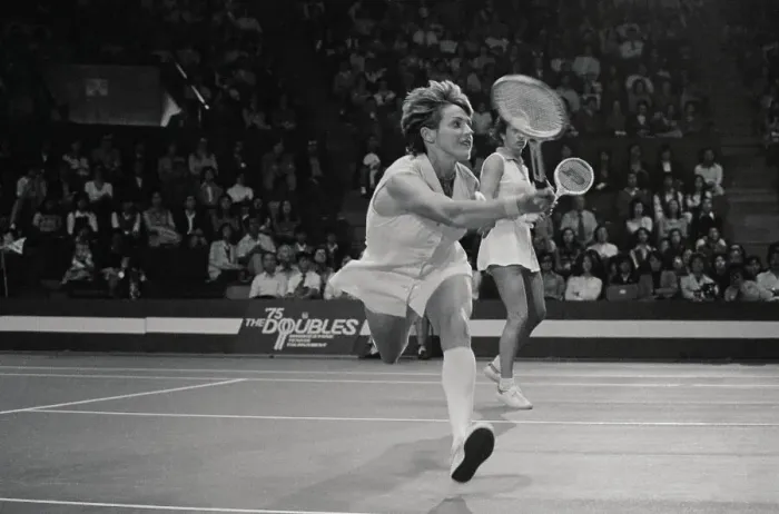 Framed Print : Billie Jean King and Rosemary Casals Battling in Women's Tennis Championship Framed Print : Billie Jean King and Rosemary Casals Battling in Women's Tennis Championship