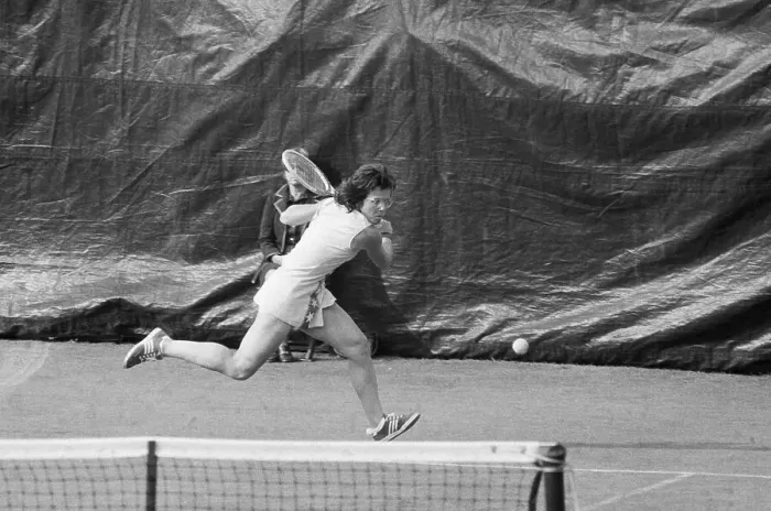 Framed Print : Billie Jean King Running to Ball Framed Print : Billie Jean King Running to Ball