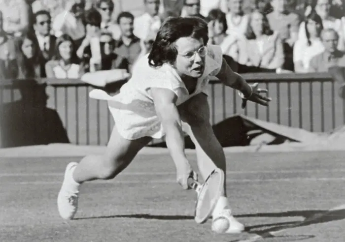 Framed Print : Billie Jean King Stretching for Low Return Framed Print : Billie Jean King Stretching for Low Return