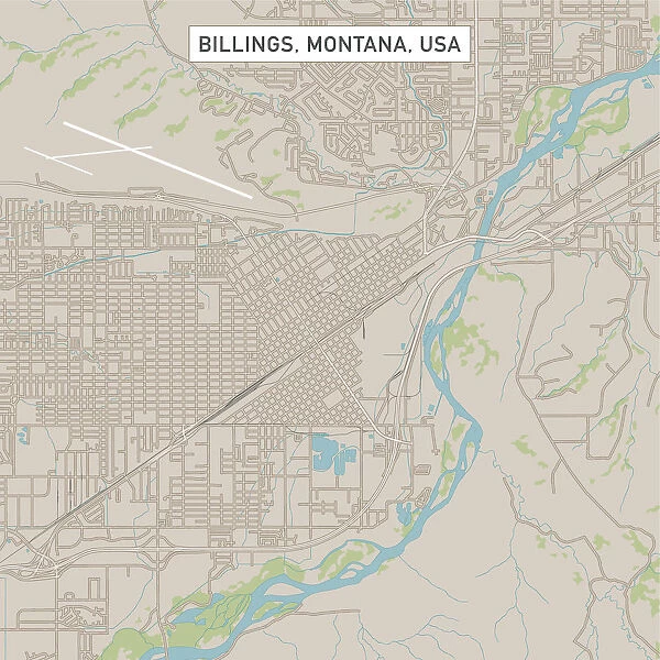 Billings Montana US City Street Map