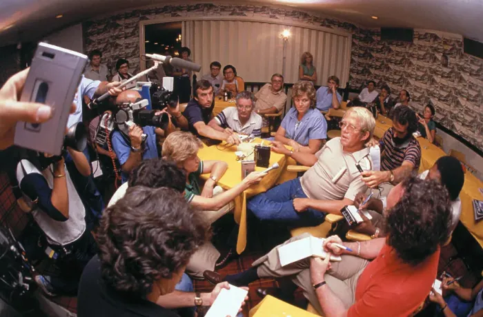 Framed Print : Billy Carter at Press Conference Framed Print : Billy Carter at Press Conference