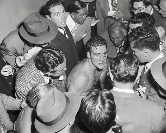Framed Print : Billy Conn Surrounded by Waiters