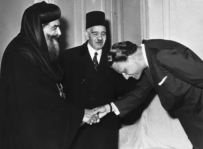 Framed Print : Billy Graham Bows While Visiting Cairo Framed Print : Billy Graham Bows While Visiting Cairo
