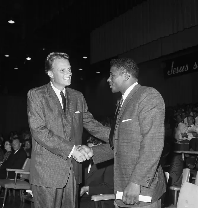 Framed Print : Billy Graham Greeting Floyd Patterson Framed Print : Billy Graham Greeting Floyd Patterson