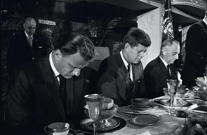 Framed Print : Billy Graham and John Kennedy in Prayer Framed Print : Billy Graham and John Kennedy in Prayer