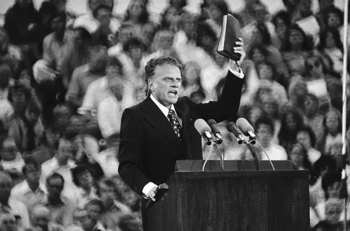 Framed Print : Billy Graham Preaching, Bible Raised Framed Print : Billy Graham Preaching, Bible Raised