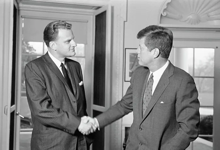 Framed Print : Billy Graham and President Kennedy Shake Hands Framed Print : Billy Graham and President Kennedy Shake Hands