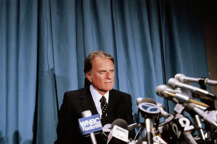 Framed Print : Billy Graham at Press Conference Framed Print : Billy Graham at Press Conference