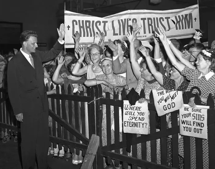 Framed Print : Billy Graham Being Welcomed by Christians Framed Print : Billy Graham Being Welcomed by Christians