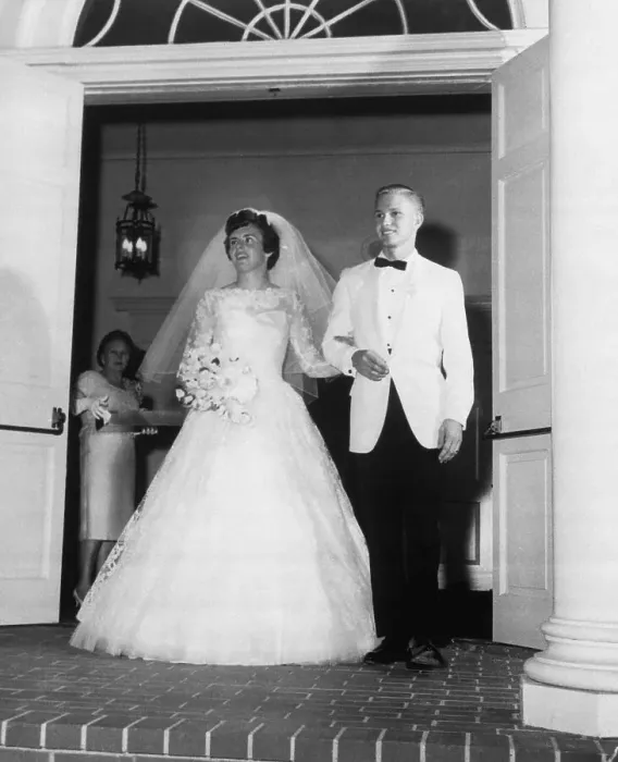 Framed Print : Billy Jean Moffitt Leaving Church with Husband Framed Print : Billy Jean Moffitt Leaving Church with Husband