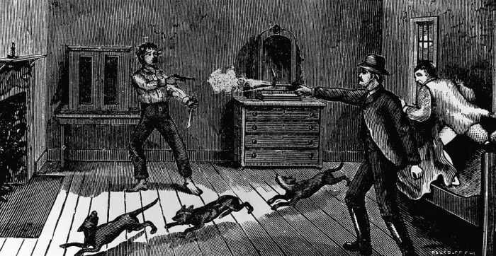 Framed Print : Billy the Kid is killed by sheriff Pat Garrett at Fort Sumner. Undated woodcut Framed Print : Billy the Kid is killed by sheriff Pat Garrett at Fort Sumner. Undated woodcut