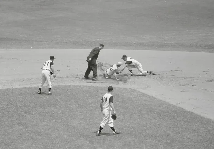 Framed Print : Billy Martin and Bill Mazeroski Playing Baseball Framed Print : Billy Martin and Bill Mazeroski Playing Baseball