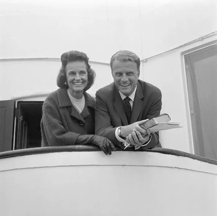 Framed Print : Billy and Ruth Graham on Ship's Deck Framed Print : Billy and Ruth Graham on Ship's Deck