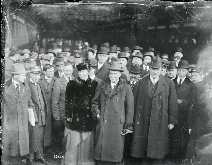 Framed Print : Billy Sunday Posing With His Wife and Followers Framed Print : Billy Sunday Posing With His Wife and Followers