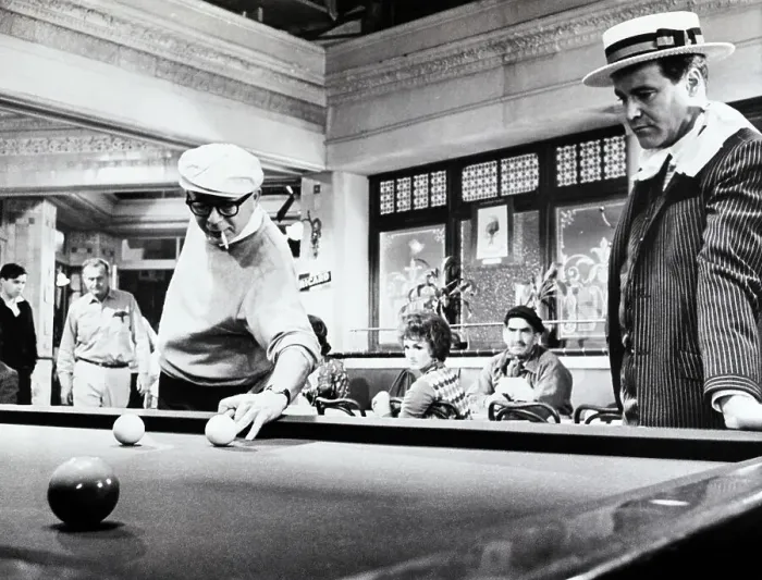Framed Print : Billy Wilder Demonstrates Pool Shot Framed Print : Billy Wilder Demonstrates Pool Shot