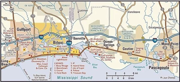 Biloxi area map