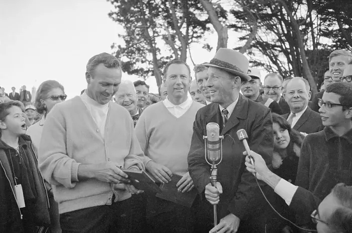 Framed Print : Bing Crosby with Arnold Palmer at Microphones Framed Print : Bing Crosby with Arnold Palmer at Microphones