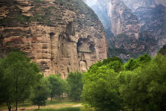 Framed Print : Binglin Si Bright Spirit Buddhist Temple, Lanzhou, Gansu, China