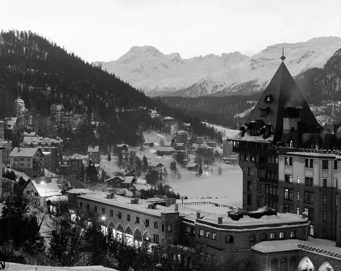 Framed Print : Birds-Eye View of St. Moritz Framed Print : Birds-Eye View of St. Moritz