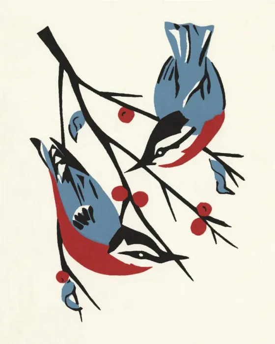 Framed Print : Two Birds Perched on a Branch
