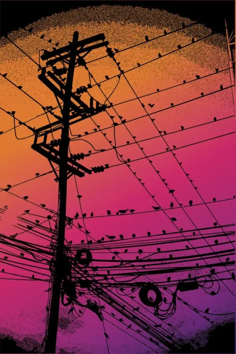 Framed Print : Birds on Wire, 1033287706 Framed Print : Birds on Wire, 1033287706