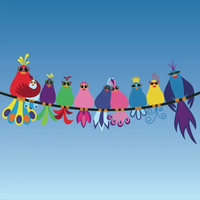 Framed Print : Birds on Wire, 165751137 Framed Print : Birds on Wire, 165751137