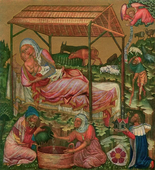 Framed Print : Birth of Christ, c1350 (1955). Artist: Master of the Vyssi Brod Altar
