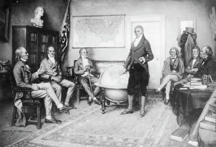 Framed Print : Birth Of The Monroe Doctrine (Illus.) Framed Print : Birth Of The Monroe Doctrine (Illus.)