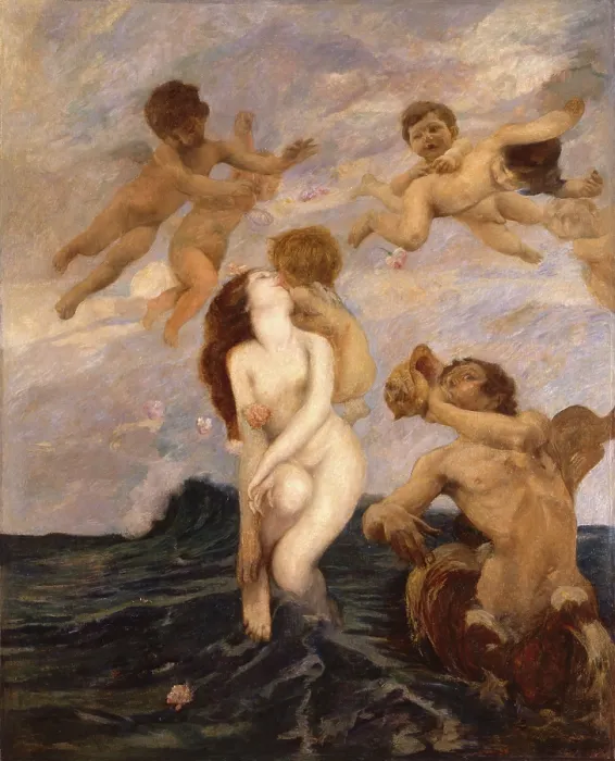 Framed Print : Birth of Venus, by Ettore Tito, 1903, 20th Century, oil on canvas Framed Print : Birth of Venus, by Ettore Tito, 1903, 20th Century, oil on canvas