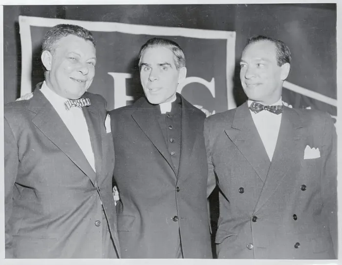 Framed Print : Bishop Fulton J. Sheen and TV Executives Framed Print : Bishop Fulton J. Sheen and TV Executives