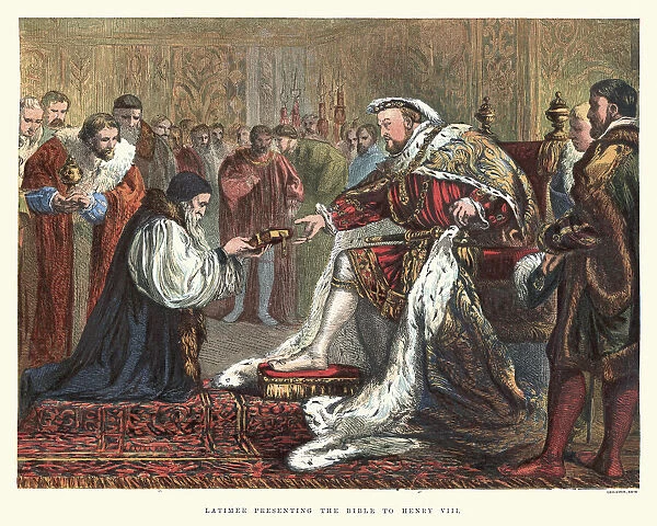 Bishop Latimer presenting the Bible to Henry VIII