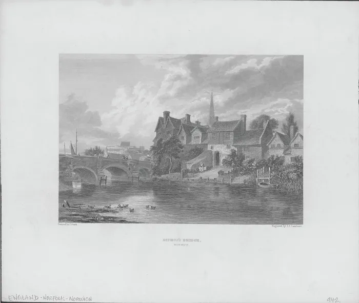 Framed Print : Bishop's Bridge In Norwich Framed Print : Bishop's Bridge In Norwich