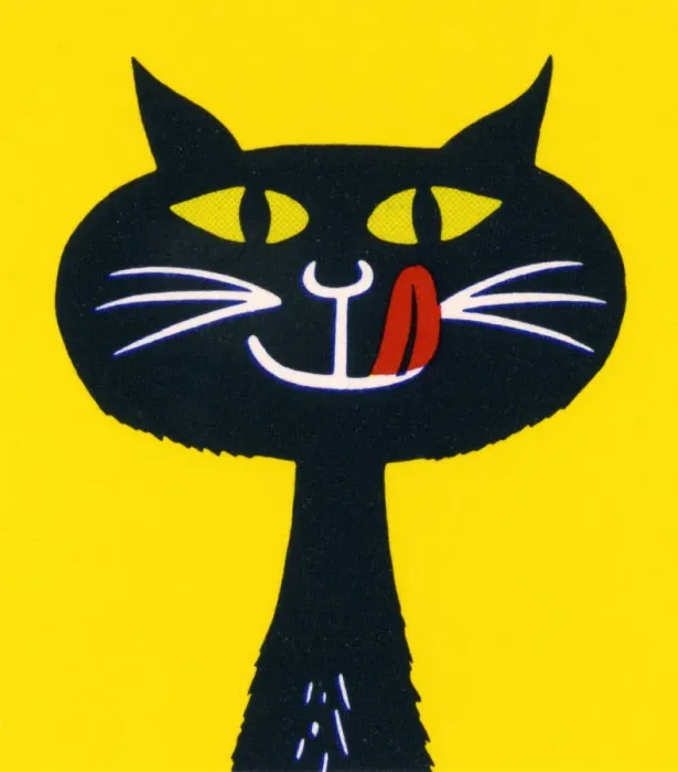 Framed Print : Black Cat Licking Lips Framed Print : Black Cat Licking Lips