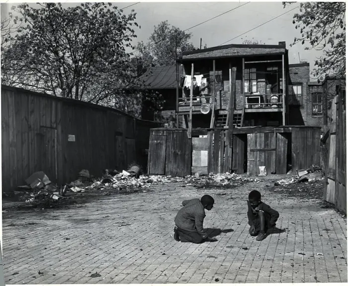 Framed Print : Black Children Play In Backyard