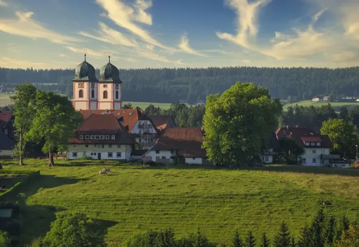 Framed Print : Black Forest landscape with St. MAÔé¼rge, Black Forest, Baden-Wurttemberg, Germany, Europe Framed Print : Black Forest landscape with St. MAÔé¼rge, Black Forest, Baden-Wurttemberg, Germany, Europe