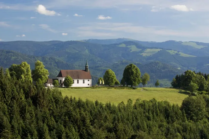 Framed Print : Black forest landscape surrounding Maria Lindenberg chapel in St. Peter, Baden-Wuerttemberg, Germany, Europe Framed Print : Black forest landscape surrounding Maria Lindenberg chapel in St. Peter, Baden-Wuerttemberg, Germany, Europe